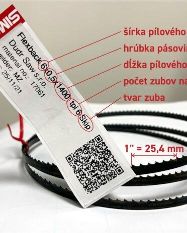Čo znamenajú údaje na pílovom páse?